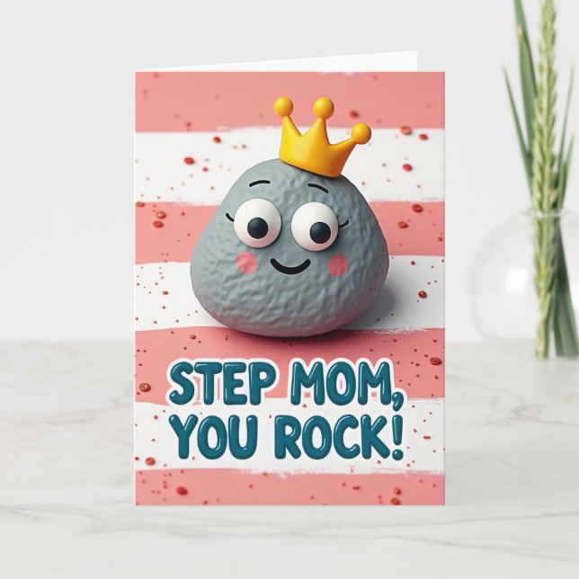 Golden Step Mum You Rock Card (Front)