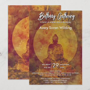 Golden Stillness   Spiritual Light Design Invitation