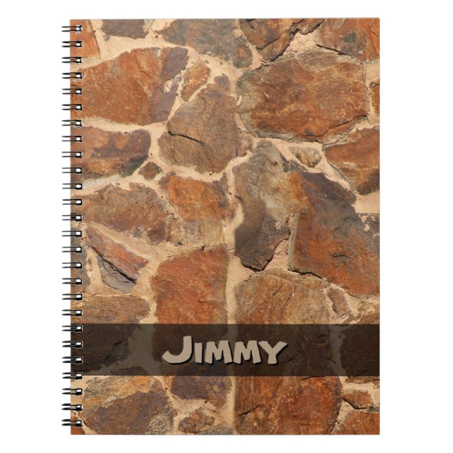 Golden Stonewall Pattern Warm Colours any Text Notebook (Front)