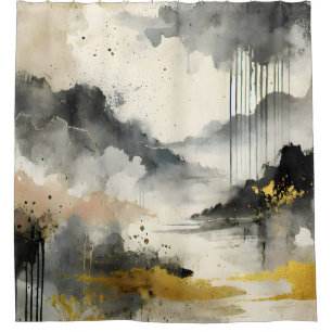 Golden Storm Shower Curtain