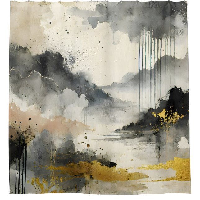 Golden Storm Shower Curtain (Front)