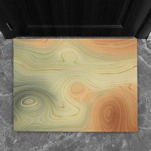 Golden Strata   Peach Burnt Orange Green Agate Doormat