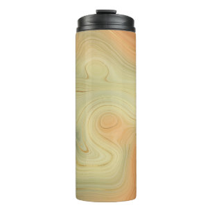 Golden Strata Peach Burnt Orange Green Agate Thermal Tumbler