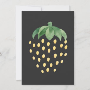 Golden Strawberry Pattern Invitation