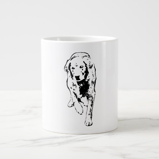 Golden Stride Through Autumn Light Large Coffee Mug (Front)