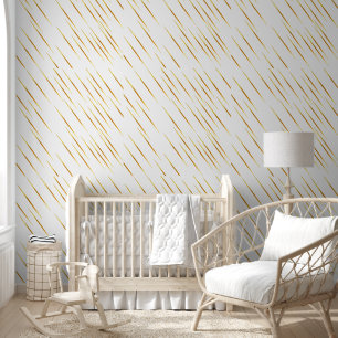 Golden Stripe White Background Simple Wallpaper