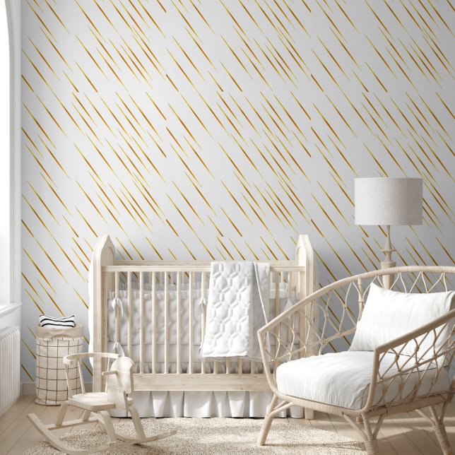 Golden Stripe White Background Simple  Wallpaper (Kids)