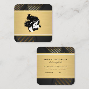 Golden Stripes Womens Beauty Appointment Card