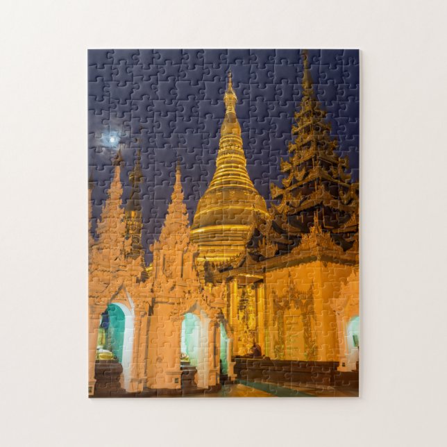 Golden Stupa And Temples Jigsaw Puzzle (Vertical)