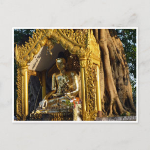 golden stupa buddha postcard