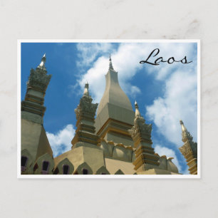 golden stupa vientiane postcard