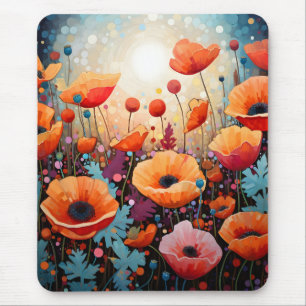 Golden Summer Glow Poppy Paradise Mouse Mat