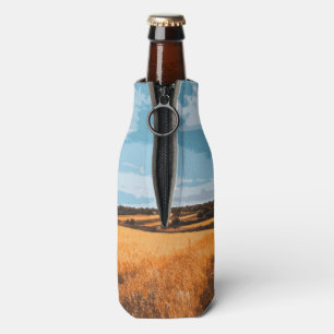 Golden Summer Sunlit Field Rustic Country Road Bottle Cooler
