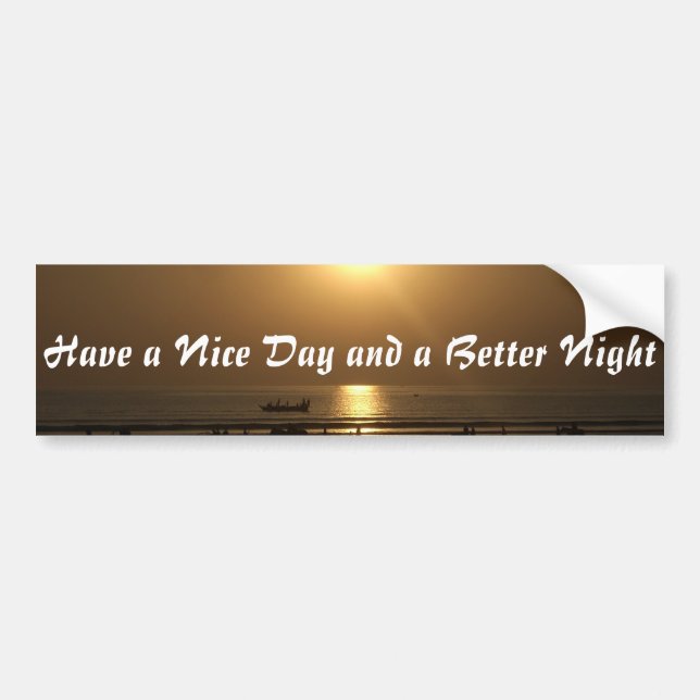Golden Summer Sunset Reflection on the Beach Bumper Sticker (Front)