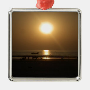 Golden Summer Sunset Reflection on the Beach Metal Tree Decoration