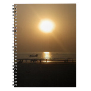 Golden Summer Sunset Reflection on the Beach Notebook