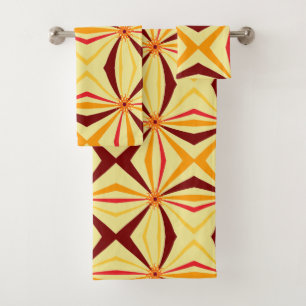 Golden Sun Abstract Bath Towel Set