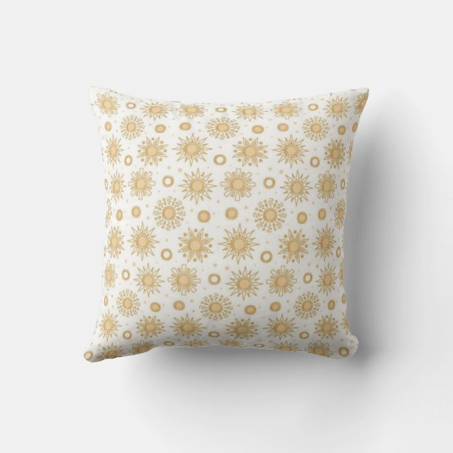  Golden Sun and Star Pattern Cushion (Back)