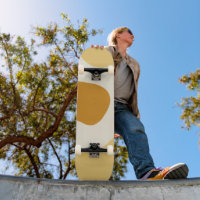 Golden Sun and Wave Half Pipe Skateboard