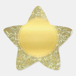 Golden Sun Background Star Sticker