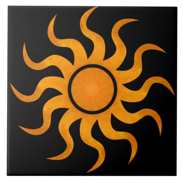 Golden Sun Black Tile - Large (Front)