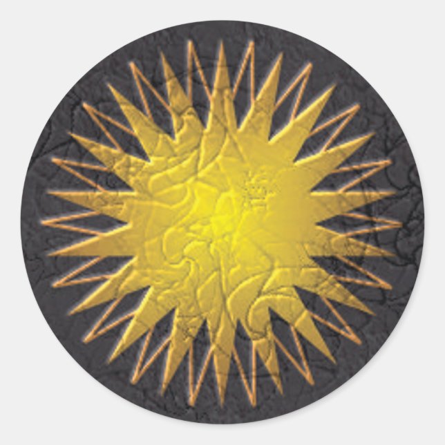 Golden Sun Classic Round Sticker (Front)