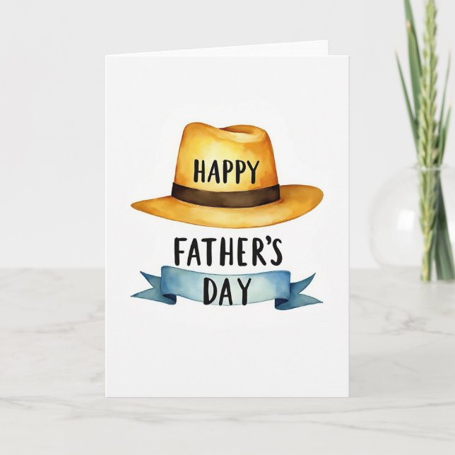 Golden Sun Hat Fathers Day Card (Front)