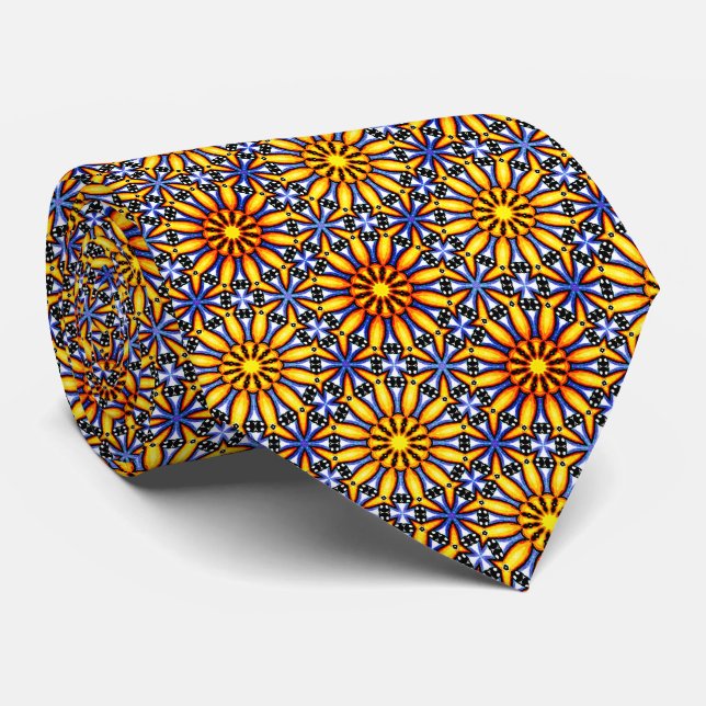 Golden Sun Mandala  Tie (Rolled)