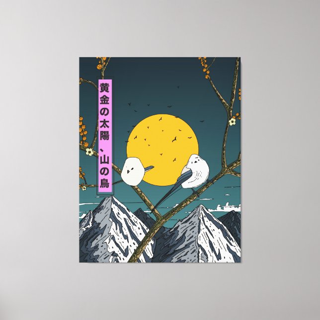Golden Sun, Mountain Birds Canvas Print (Front)