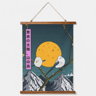 Golden Sun, Mountain Birds Hanging Tapestry