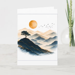 Golden Sun Mountain Landscape Card