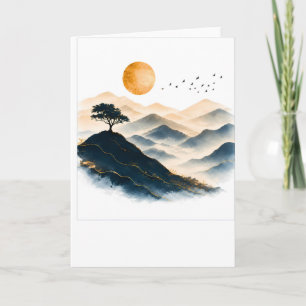 Golden Sun Mountains Landscape Card