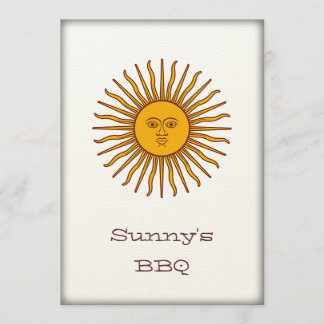 Golden Sun of May BBQ Party Invite