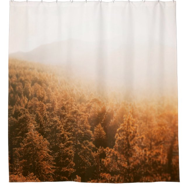 GOLDEN SUN OVER A FOREST SHOWER CURTAIN (Front)