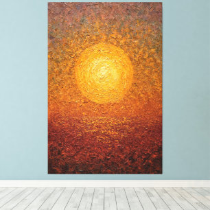 Golden Sun Over Water Textured Abstract Wall Art