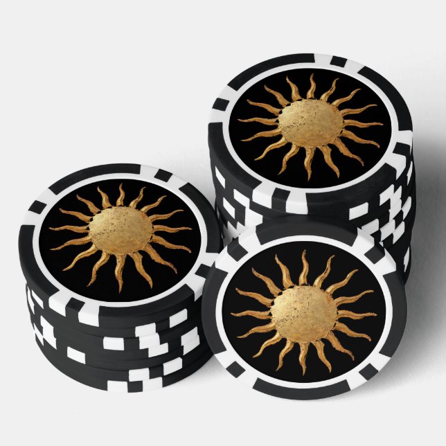 Golden Sun Poker Chip (Stack)