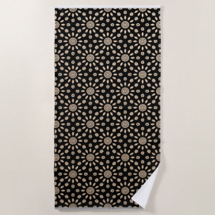 Golden Sun Retro Beach Towel