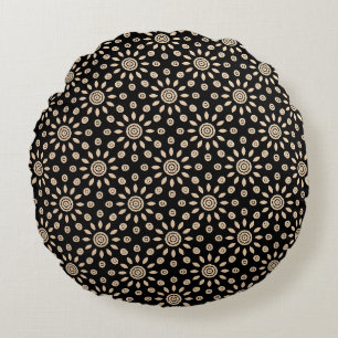 Golden Sun Retro Round Cushion