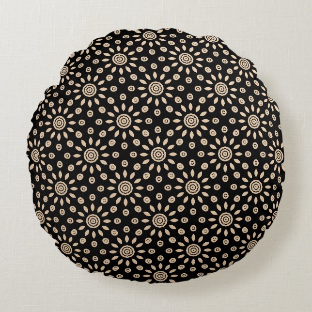 Golden Sun Retro Round Cushion (Front)