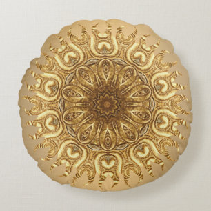 Golden Sun Round Cushion