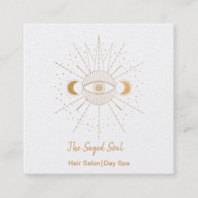 Golden Sun Square Business Card (Front)
