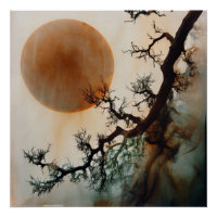 Golden Sun Through Gnarled Wood Double Exposure