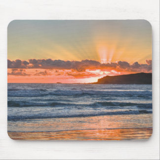 Golden Sunbeams Over Ocean Mouse Mat