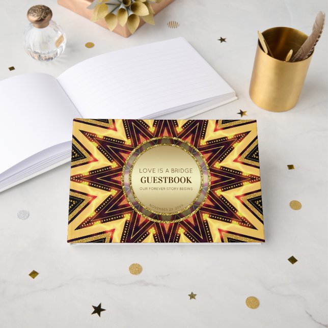 Golden Sunburst African Energy Guest Book (Front Open)