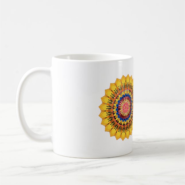 Golden sunburst  coffee mug (Left)