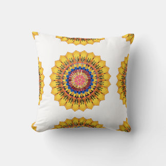 Golden sunburst cushion