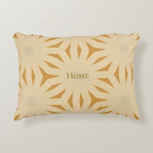 Golden Sunburst Geometry Decorative Cushion