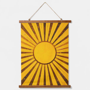 Golden Sunburst Hanging Tapestry
