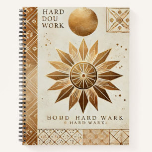 Golden Sunburst Inspirational Spiral Notebook - Ha