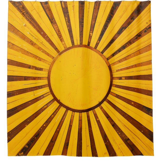 Golden Sunburst Shower Curtain (Front)
